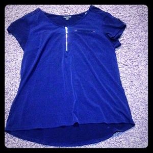 Navy Blue Dressy Short Sleeved T-shirt.